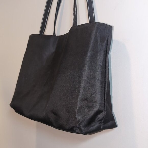 3/$20 Lancome Paris Makeup Tote Bag Shoulder Travel Purse Postcard Stamp Lining - Picture 3 of 8